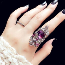 Butterfly Ring Retro Sapphire Amethyst Inlay Two-Piece