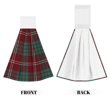 Toalhas de mão Crawford Tartan em veludo coral com fecho de velcro.