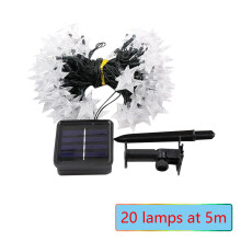 Solar-Sternen-Lichterkette LED, Weiß, für Terrasse und Garten