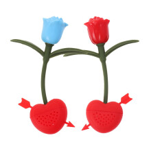 Infuseur à thé en silicone en forme de rose rouge (1 pièce)