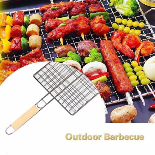Stainless Steel Grill Basket Square with Removable Handle 2