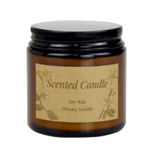 Juego de 6 adornos de vidrio con velas aromáticas de cera de soja