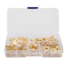 150X Mässingsisolerade Krympringsterminaler Elektriska Kabelkontakter Spade Kit