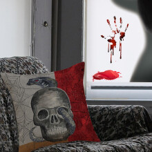 Conjunto de 2 capas de almofada de linho com estampa de Halloween para o outono.