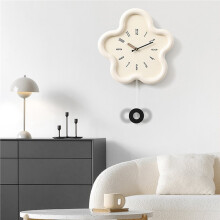 Crèmekleurige Wandklok voor in de Woonkamer, Minimalistische Digitale Klok, Slingerende Digitale Wandklok voor in Het Restaurant, Huisdecoratie B