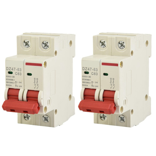 Διακόπτης κυκλώματος ηλιακού μονωτή DC1000V63A2 ακίδων 2 τεμάχια