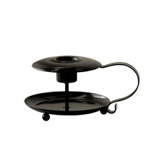 Portacandele nero portatile per decorazioni domestiche e nuziali.