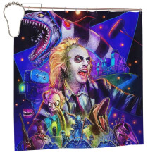 Perdea de duș Beetlejuice, poliester, impermeabilă, 183x183 cm