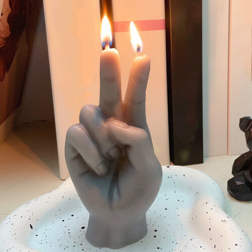 Finger Shape Victory Gesture Aromatherapy Candle1Pack