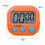 Digital Kitchen Timer Count Up Down Black 2.75x2.55x0.79in 4