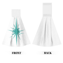 Serviettes à main bleu turquoise à motif d'étoiles, style moderne du milieu du siècle