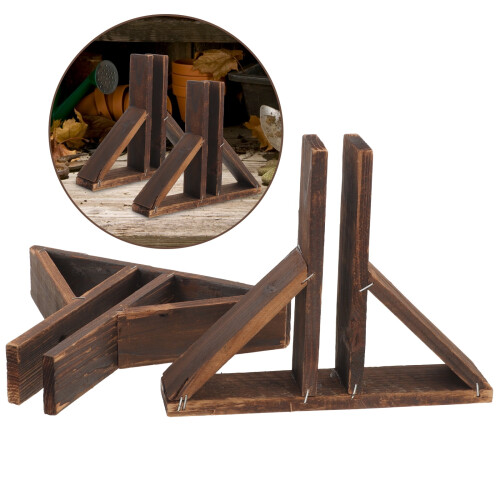 Wooden Fence Post Base Garden Border Edging 2 pcs 1