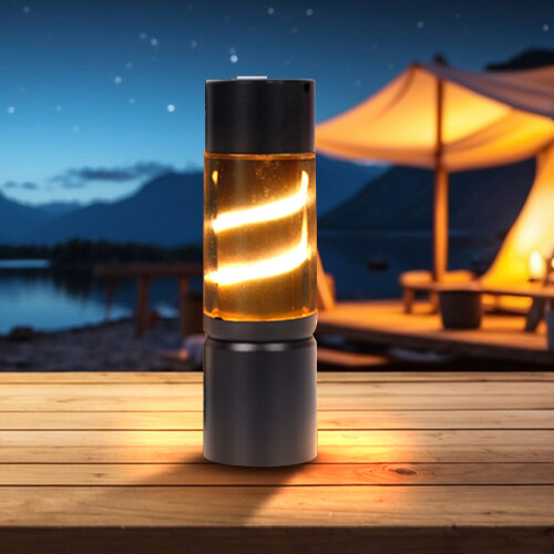 LED-campinglykt med lommelykt, USB-lading, vanntett