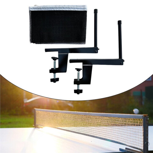 Easy Setup Table Tennis Net with Posts - Portable  Pong Net Set Adjustable Clamp Fits Table Thickness Clamp 2-6.5 cm 2