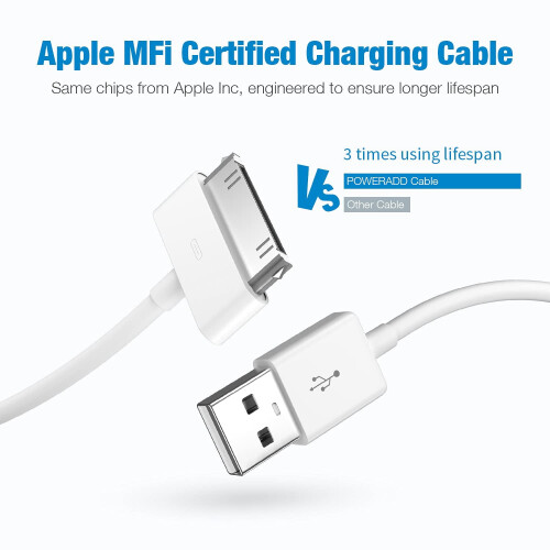 Apple 30-pins USB-oplaadkabel wit 1,2 meter 1
