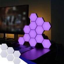 Šestihranná nástěnná lampa RGB Panel, 6dílná chytrá LED lampa se synchronizací hudby