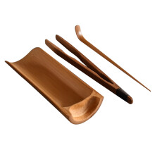 Service à thé en bambou pour la cérémonie du thé Kung Fu (3 pièces)