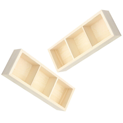 Scatola organizer in legno con scomparti per bustine di tè (2 pezzi)