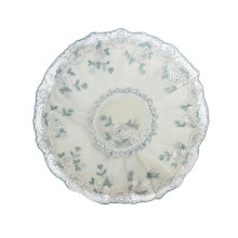 Cache-ventilateur anti-poussière rond vert à motif rose (1 pièce)