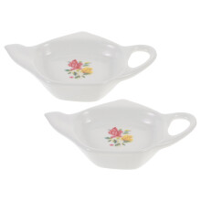 Plateau soucoupe à sachets de thé en céramique (2 pièces)