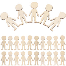 Wooden Cutout Shapes for Kids DIY Craft Set (50 pcs)