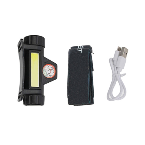 Farol de LED com bateria integrada e carregamento USB.
