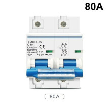 DC MCB voor zonnepanelen, 2-polig, 125A, 600V.
