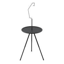 Outdoor folding round table portable adjustable 2-layer