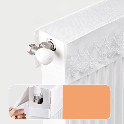 Funda protectora para radiador de encaje, de algodón y lino, lavable. 1