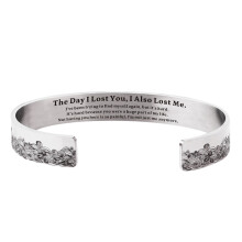 Memorial Bracelet for Wife Stainless Steel Wave Engraved
