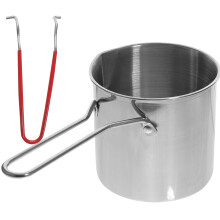 Roestvrijstalen frituurpanset met tang (1 set)