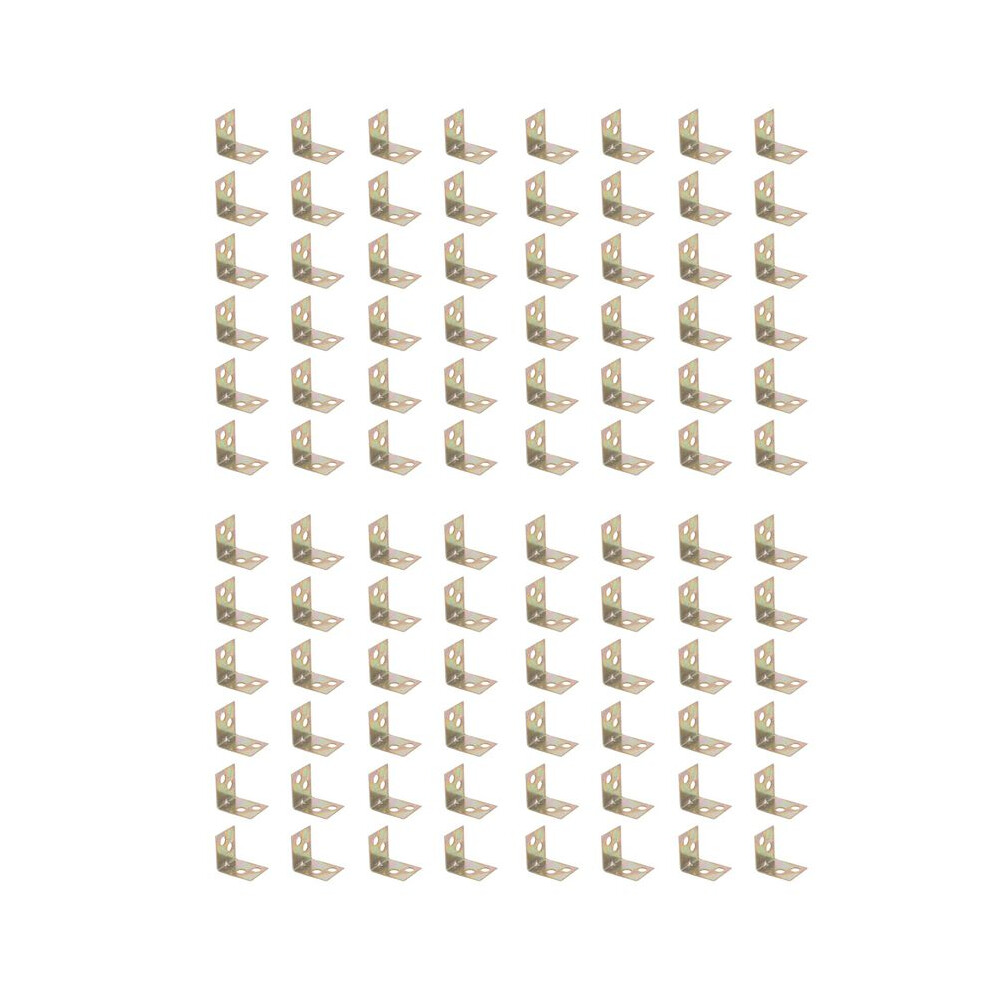 Metal Shelf Support 90 Degree Right Angle Bracket 96Pcs Brass Tone 6032212914060