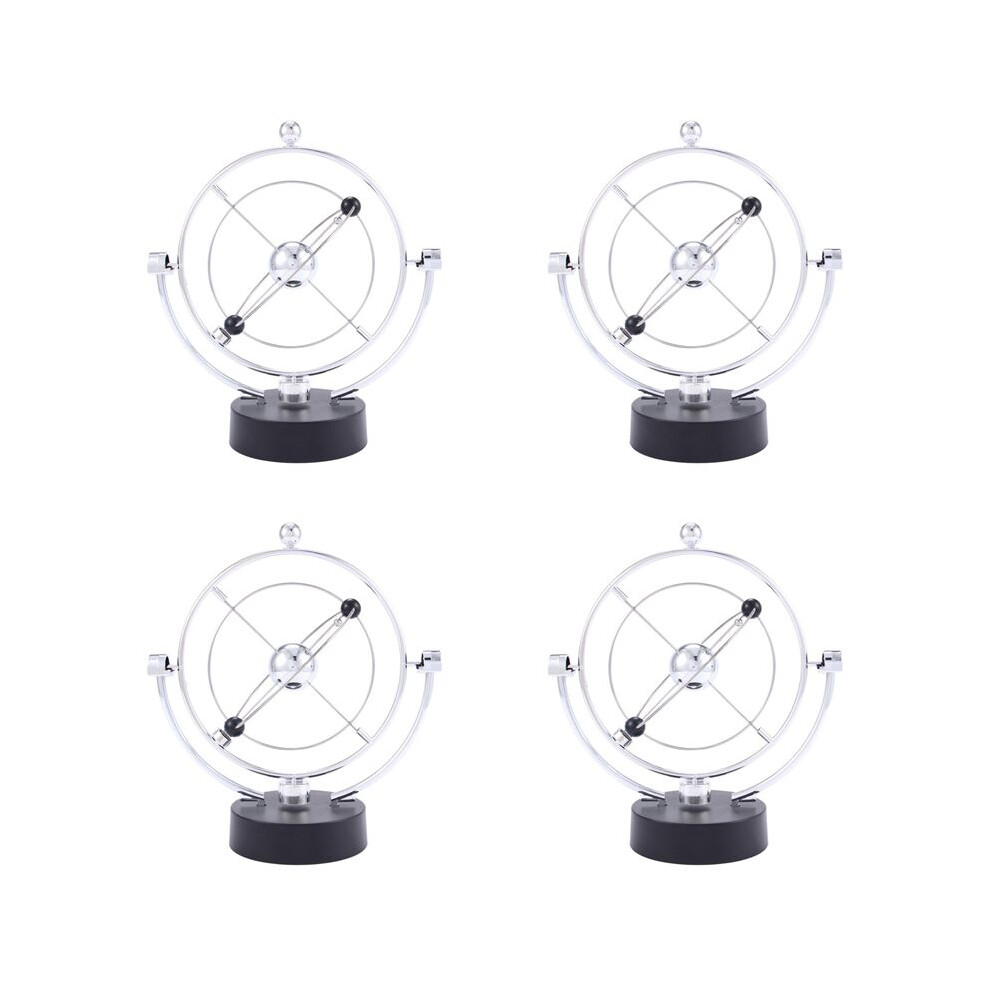 4X Perpetual Motion Desk Sculpture Toy - Kinetic Art Planet Balance Mobile 4713905011472