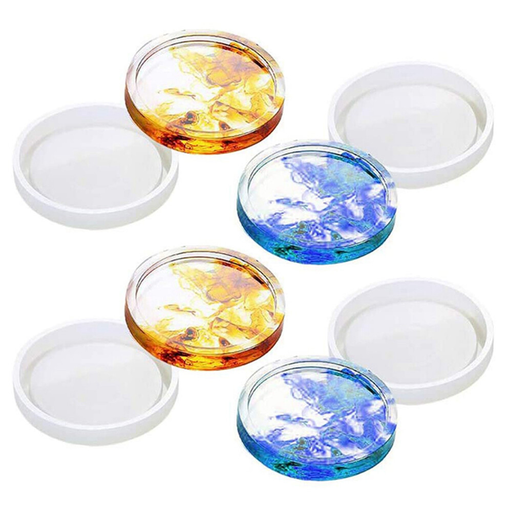 8 Pack Round Silicone Coaster Molds,Clear Epoxy Molds For Casting With Resin,Concrete,Cement And Polymer Clay 6031657157360