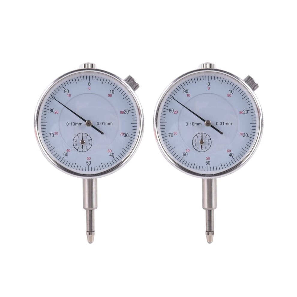 2X Dial Indicator Gauge 0-10Mm Meter Precise 0.01 Resolution Concentricity Test 6032262413452