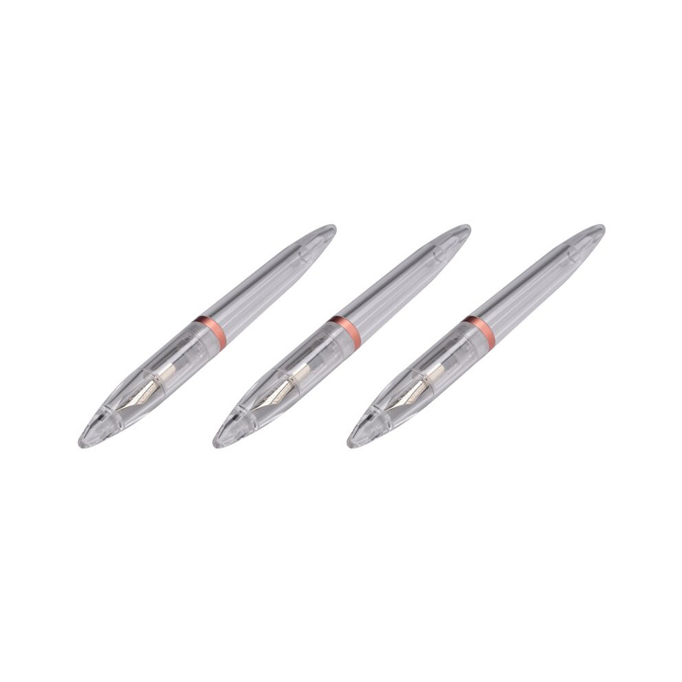 3Pcs 0.5Mm Nib Fountain Pen With Eyedropper High Capacity Transparent Pens Office School Supplies Rose Gold 6032530937062