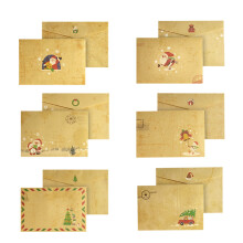 Christmas gift envelope set vintage kraft paper 12 pcs