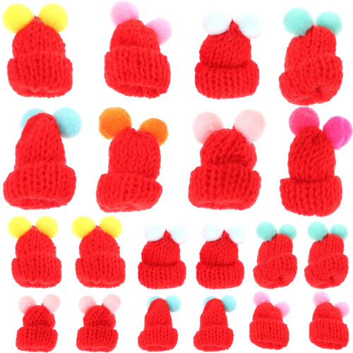 Mini gorro de Natal de tricô para boneca, faça você mesmo, 30 peças 1
