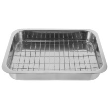Stainless Steel Roasting Pan with Rack and Handles