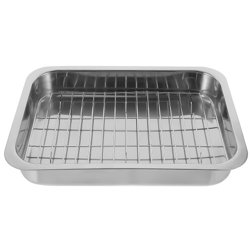 Stainless Steel Roasting Pan with Rack and Handles