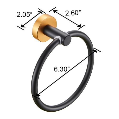 Ensemble de 3 accessoires de salle de bain en aluminium noir et or spatial 1