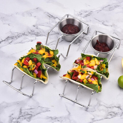 Ensemble de 4 supports à tacos en acier inoxydable 1