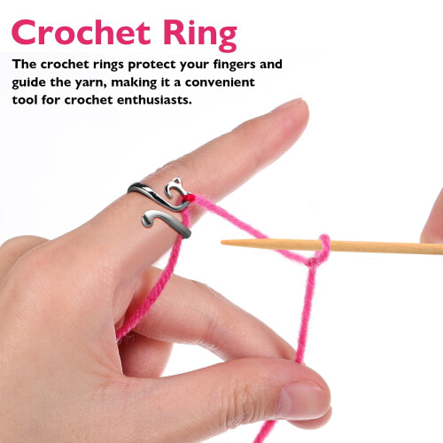 Crochet tension rings alloy 2 pcs 1