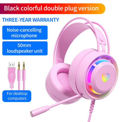 Txmfgh Gaming Headset Ergonomic Dual-Channel Wired 2