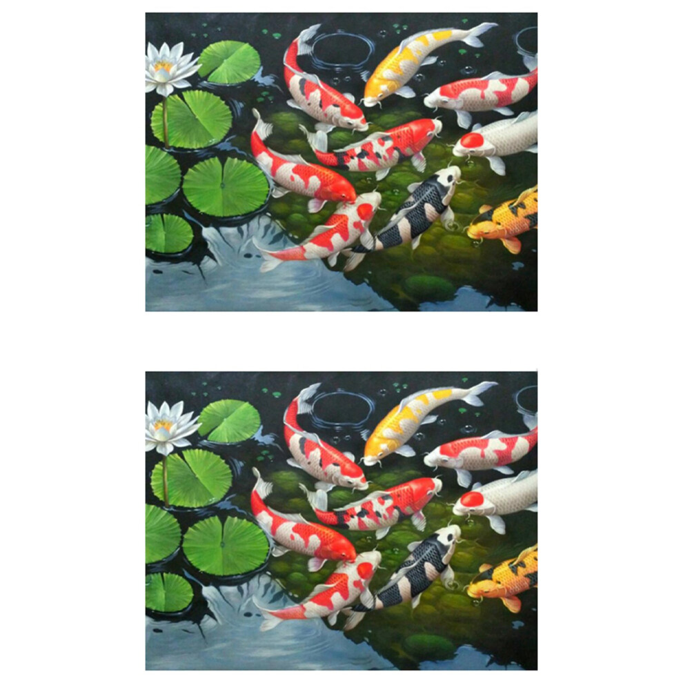 2X 5D Diy Art Diamond Painting Round Full Diamond Koi Stitch Kits Embroidery Home Decors 6032695513118