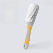 (Yellow) Long handled Soft bristled Shoe Brush Contrast Washing Brush Multi functional Cleaning Brush Household Shoe Laundry Brush