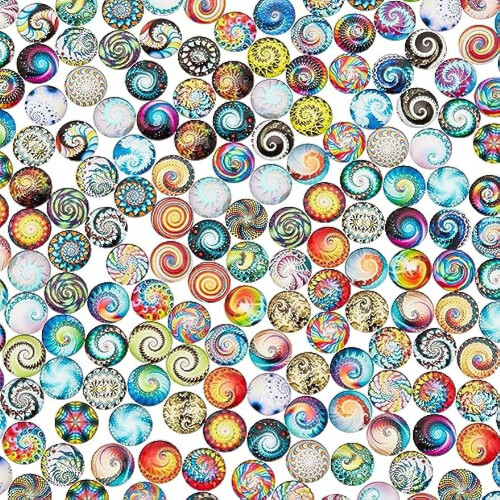 Printed Glass Cabochons 12mm Half Dome 200pcs 1
