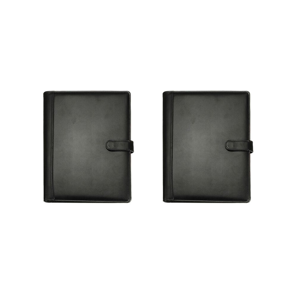 2X Black A4 Executive Conference Folder Portfolio Pu Leather Document Organiser 6032469400668