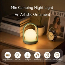 Night Light for Kids Camping Desk Lamp Rechargeable Portable Bedside Touch Lamp Silicone Dimmable Nightlight Green