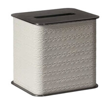 Light Luxury Stainless Steel Tissue Box Wooden Leather Tissue Box Household Living Room Tissue Holder Home Decoration A